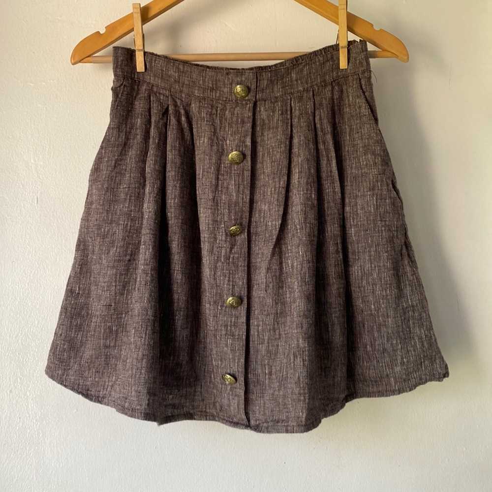 Tuesday Bassen M Linen Blend Plated Skirt